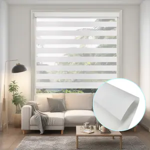 Manual Zebra Blinds (Width 20"-56"), White Light Filter Fabric,  Lift cord Horizontal Curtains for Living Room, Kicthen, Kids Room