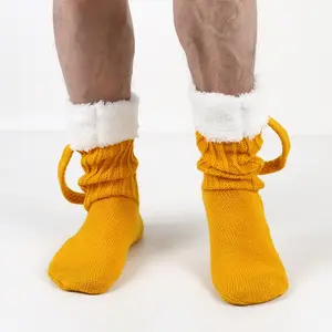 Novelty Animal Pattern Socks Beer Mug Knit Socks Funny Knit Socks Funny Otoberfest Christmas Gifts Winter Warm Floor Sock