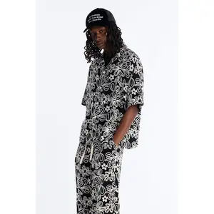 Desert Nights Cuban Collar Shirt - Black