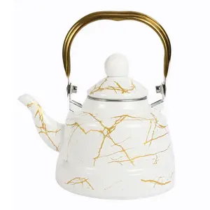 Teakettle Enamel Enamel Tea Kettle European Style 2.5L Tea Pot Comfortable Handle Handmade Water Jug Restaurant