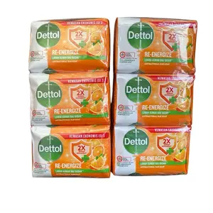 Dettol Re-Energize Antibacterial Bar Soap Pack of 12 - 2X Antibacterial Strength, 100g Each Body Care Comfort Cleanser Cleansing Skincare