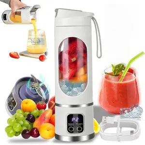 Portable USB Rechargeable Blender Juicer | Digital Multi-Mode LED Display Smoothie Cup | Compact 15oz Personal Size, Leak-Proof Lid, Easy Self-Clean Use | Make Shakes, Smoothies & Fresh Juice Anywhere | Travel, Diet, Baby Food multimode machine large