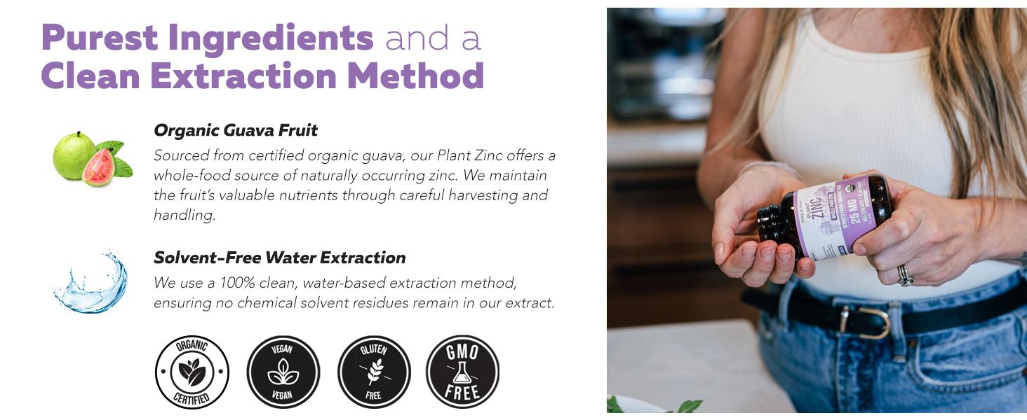 Organic Zinc 25 mg | Whole Food Zinc from Organic Fruit – Water Extracted, Vegan, GMO-Free – Supports Skin, Immunity & Antioxidant Health –60 Servings Supplement Nutrition