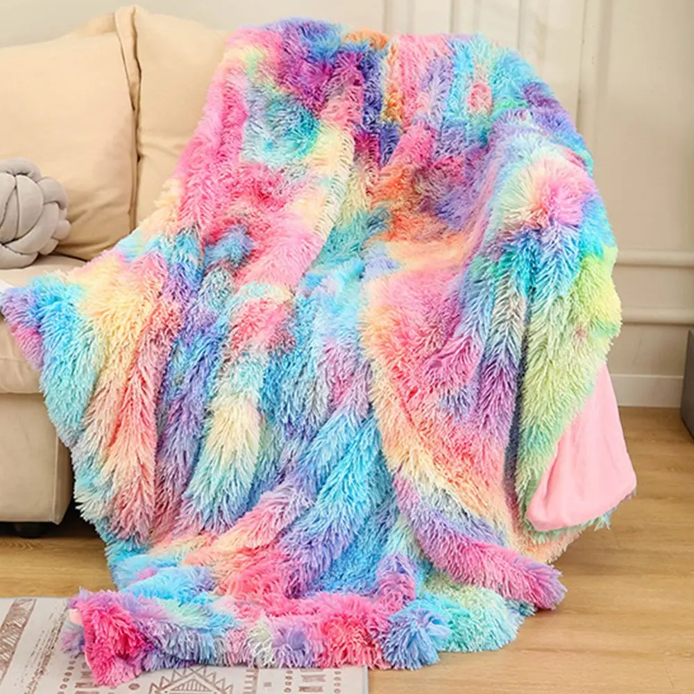 Warm Fluffy Shaggy Throw Blanket Faux Fur