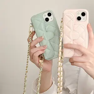 Crossbody Lanyard Wallet with Card Holder Phone Case for IPhone 16 15 Plus 17 14 13 12 Pro Max 11 PU Leather Shockproof Cover