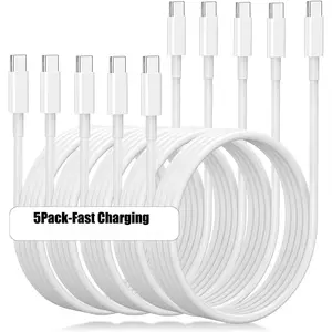 5Pack 6Ft USB C to USB C Cable for iPad Pro 12.9 11 inch, iPad Air 5 4, Mini 6, MacBook Air MacBook Pro, USB C Charger Cable for Phone 15 Pro Max Plus