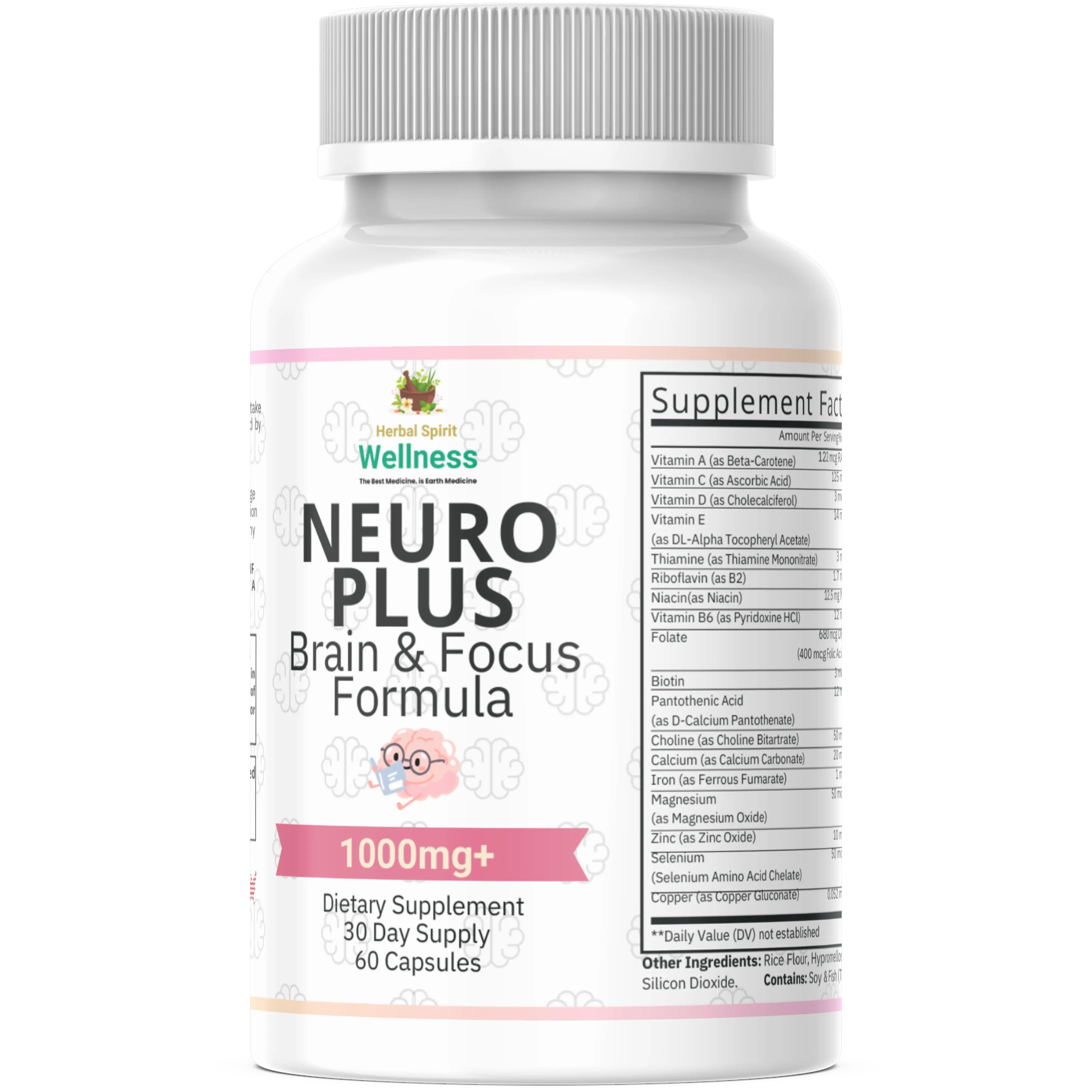 Herbal Spirit Wellness Neuro Plus Brain & Focus Formula Capsules