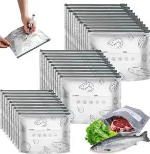 3 Sizes Reusable Aluminum Foil Freezer Bags | Stand-Up, Leak-Proof & Airtight | BPA-Free Food Storage for Meat, Fish & Vegetables(30 Pcs)