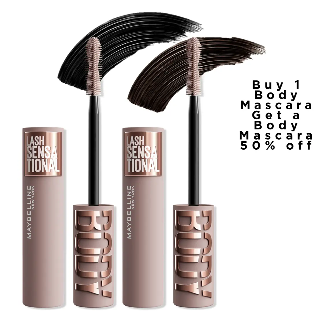 Lash Sensational Body Mascara, Silky Buildable Formula, 24HR Lift, Maybelline New York