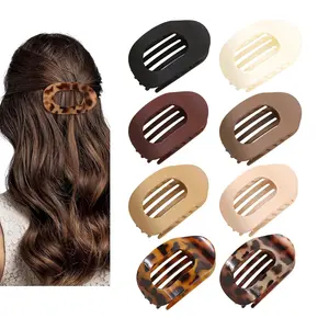 Oval Shaped Hair Clip, Hair Clip Set, Flat Hair Clips, Heatless Hair Styling Tool for Women & Girls, Simple Hair Accessories for Daily Use, Hair Styling Accessories for Women & Girls