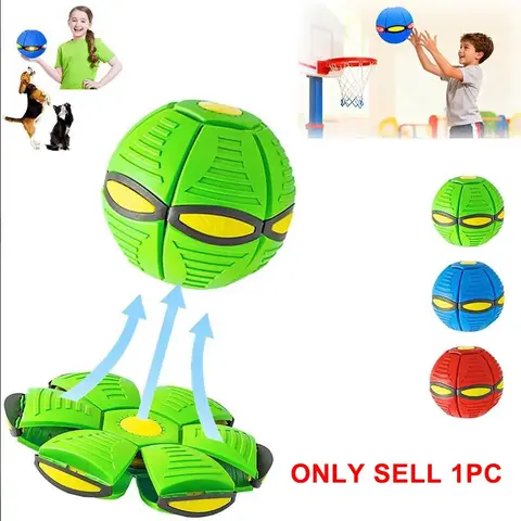 Kids Bouncing Ball, Bouncy Ball, Bounce Ball, Magic Flying Saucer Deformable Ball, Super Elastic, Anti‑crushing & Anti‑drop, Interactive Entertainment Ball, Ideal for Parent‑child Interaction and Multiple Scenarios, Flying Orb Ball