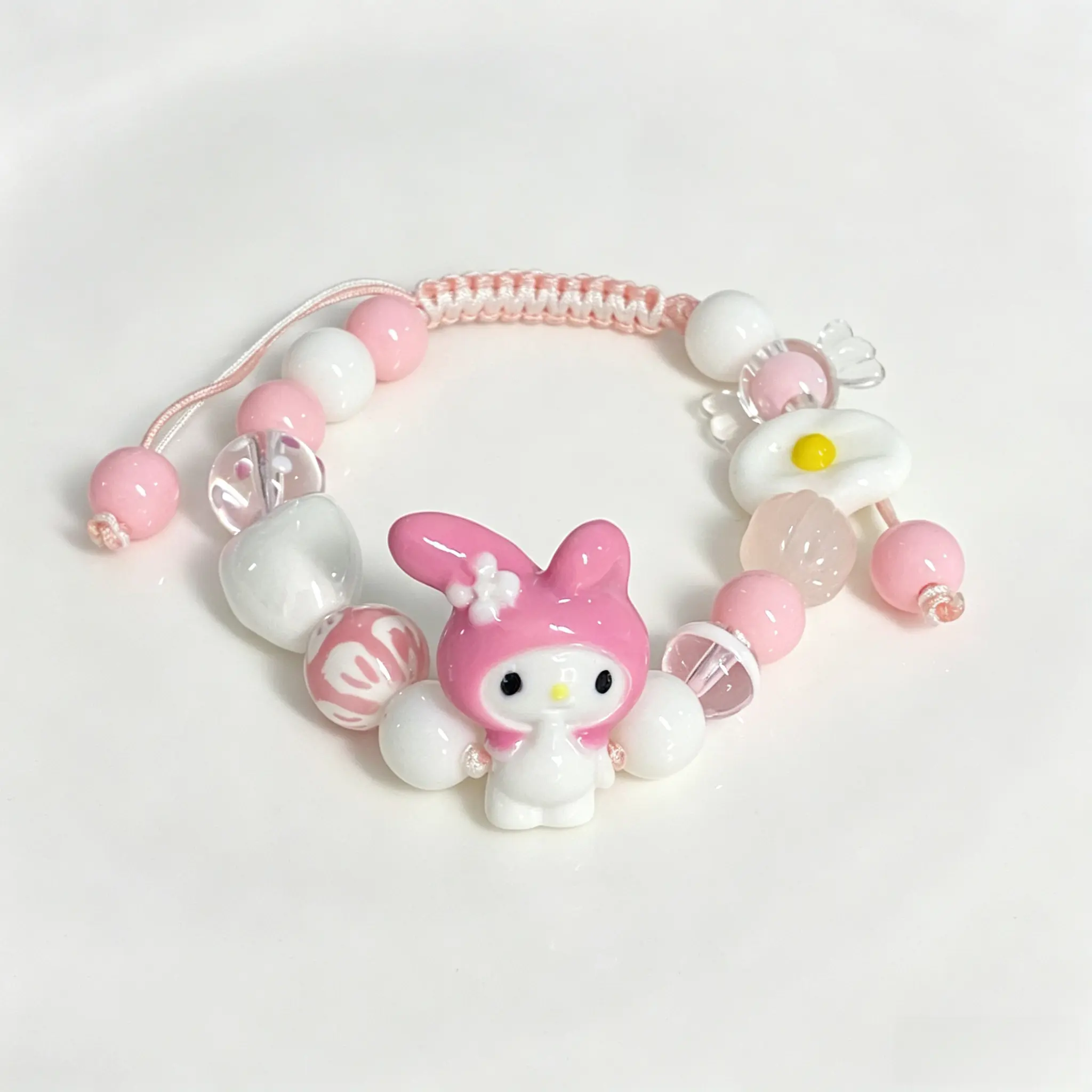 Sanrio My Melody Bracelet, Cute Cartoon Character Pendant Bracelet, Kawaii Fashion Jewelry Accessory, Adjustable Chain Collectible Fan Gift for Girls Teens Women