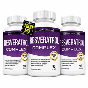 Resveratrol Supplement 1800 mg Antioxidant Complex - Highly Potent Natural Trans-Resveratrol Pills for Healthy Aging, Overall Health Support, Immune System, Brain Function, for Men Women, 90 Capsules