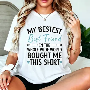 100% Cotton Best Friend Forever Friendship Bestie BFF T-Shirt Casual Short Sleeve Shirt