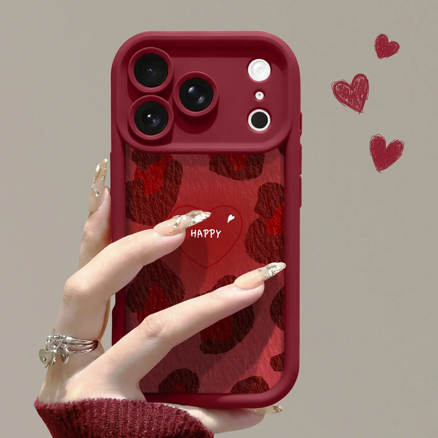 Leopard Print Heart Phone Case for use with iphone 17 air 16 pro max 15 plus phone cases 14 pro 13/12/11 X/XS XSMAX  Phone Case aesthetic trendy phone cases holographic luxury phone case silicone Y2K OOTD