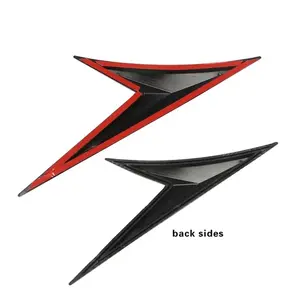 Universal Car Body Decoration Sticker, Shark Fin Carbon Fiber Pattern, Side Panel Decal, Knife Edge Design, Vehicle Customization Accessory
