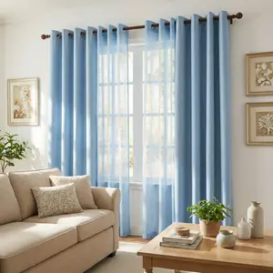 Curtain Club 4 Panels 52x84inch 2 panels are made of blackout fabric with a composite process, providing complete blackout effect. They are of high quality. The other 2 panels are mesh wide-mouth curtains in a loop style. L69 + L12