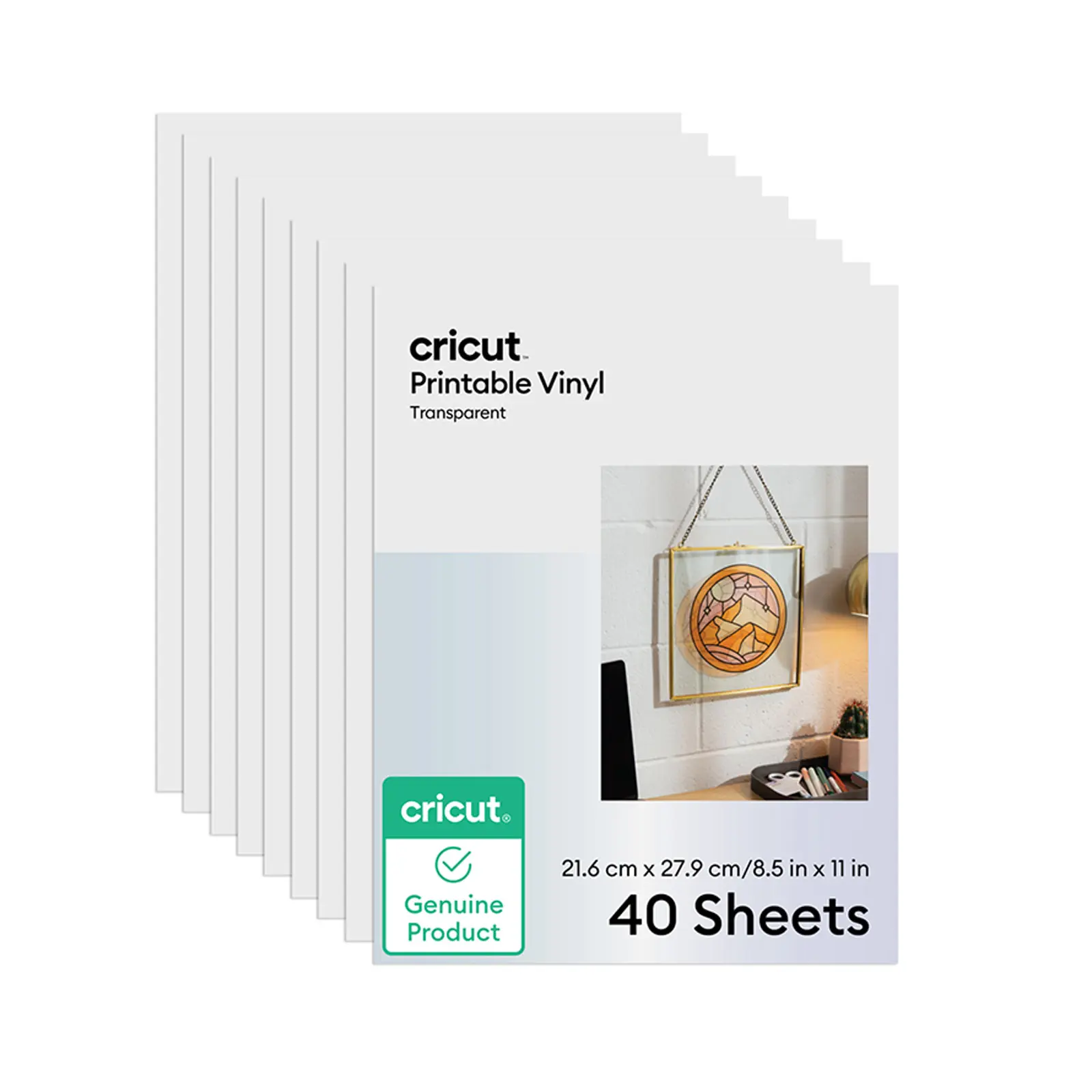 Cricut Printable Vinyl, Transparent, 8.5" x 11" (40)