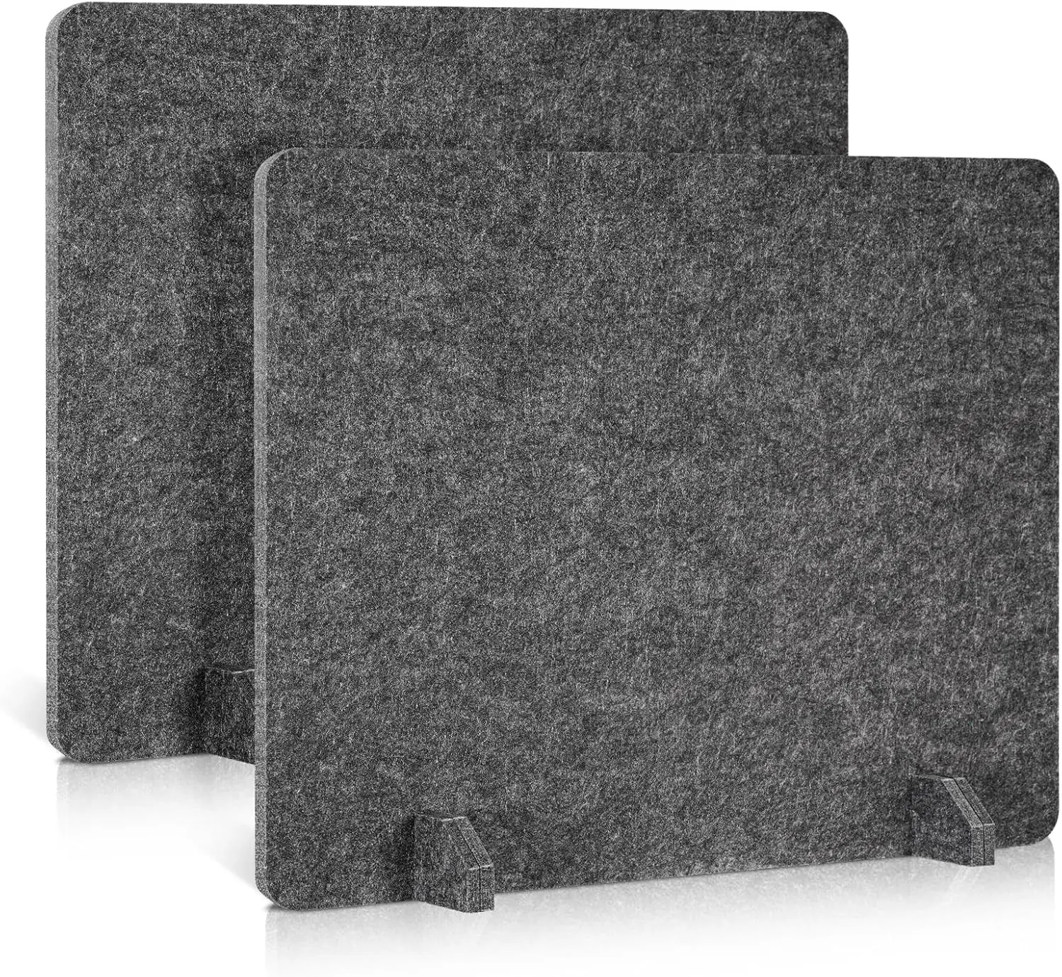 2 Pack 24" x 20" Acoustic Desk Dividers Freestanding Privacy Panels Set, Noise Reducing Sound Proof Divider Ideal for Office Classroom Home, Dark Gray