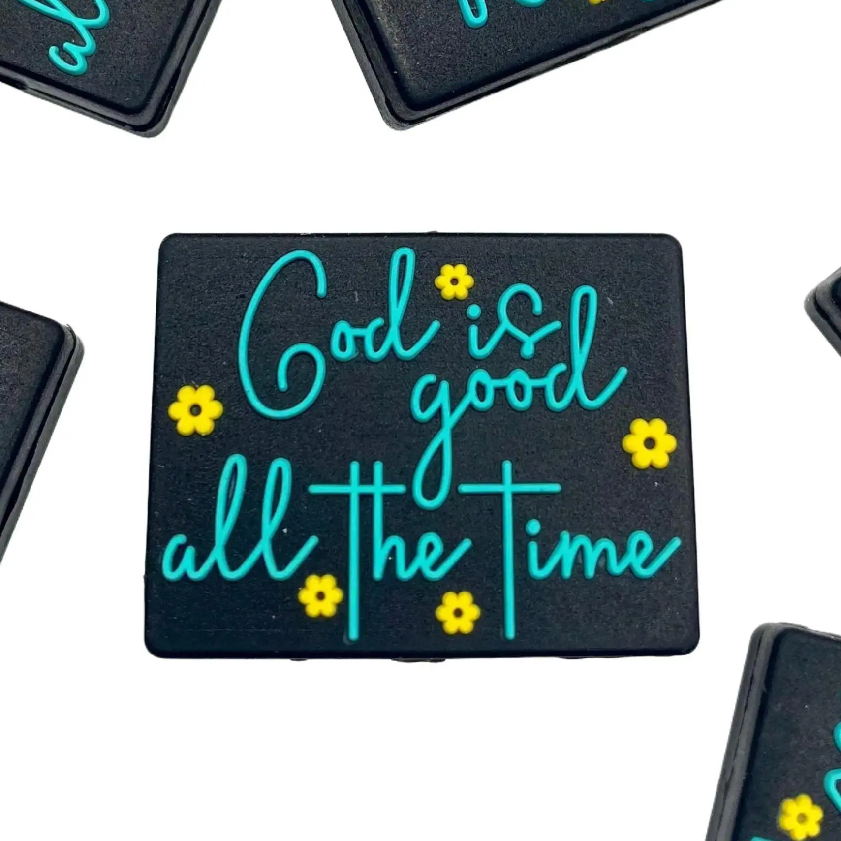 1pc God Is Good All The Time Silicone Focal Beads | Jesus Faith Based Beading Diy Jewelry Making