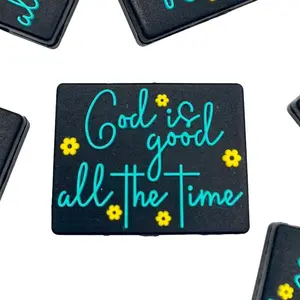 1pc God Is Good All The Time Silicone Focal Beads | Jesus Faith Based Beading Diy Jewelry Making