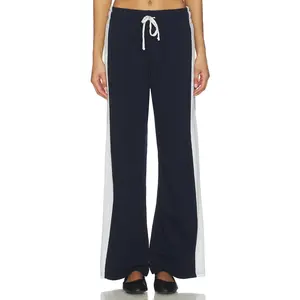 Michael Lauren Lux Track Pant in Navy & Milk