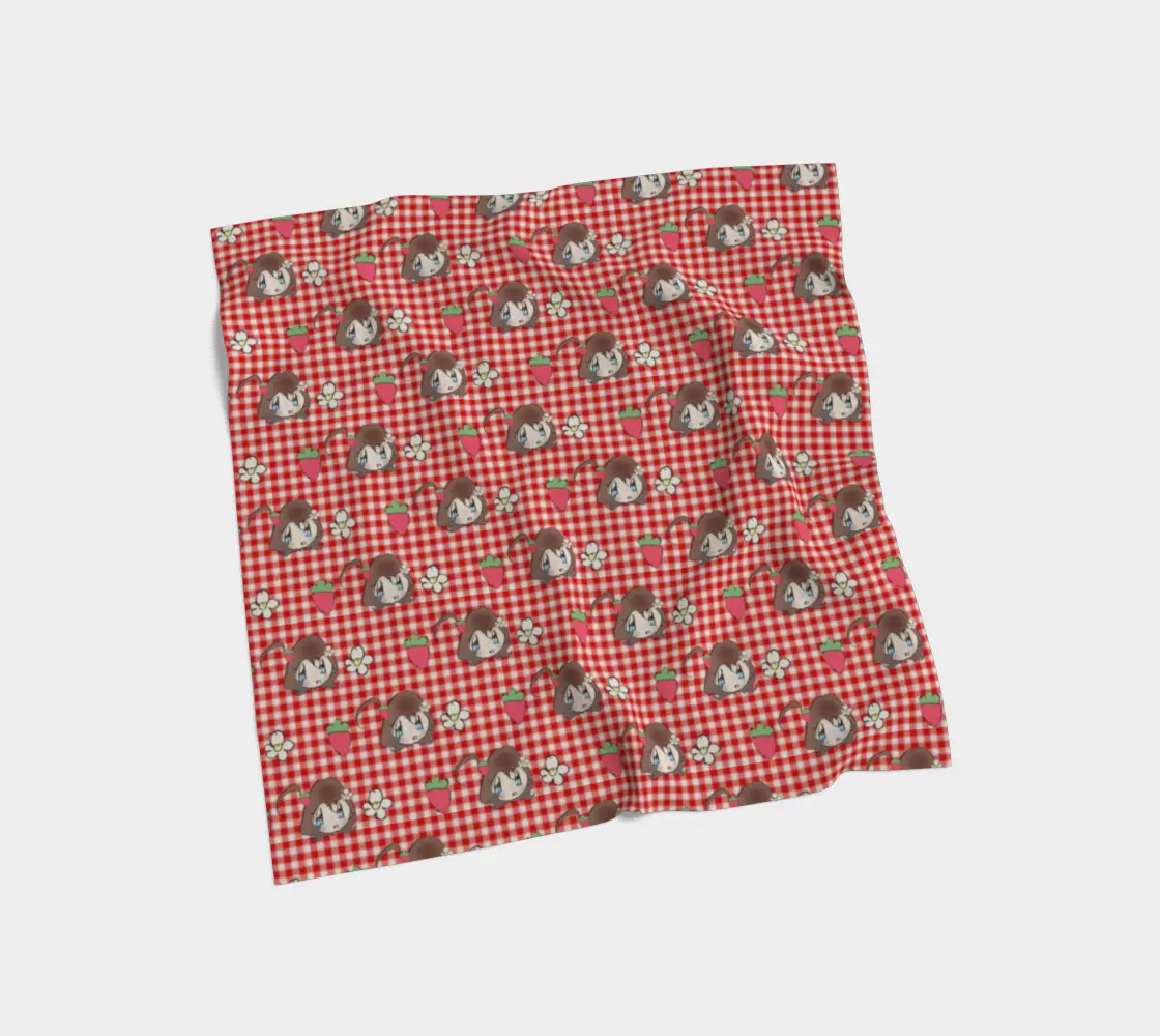 Goldie Silly Strawberry Gingham Bandana Scarf