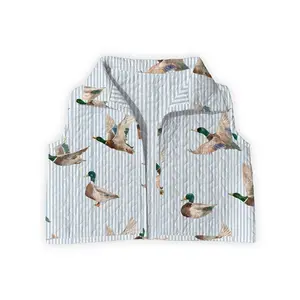 Mallory Ducks Blue Quilted Cate Vest