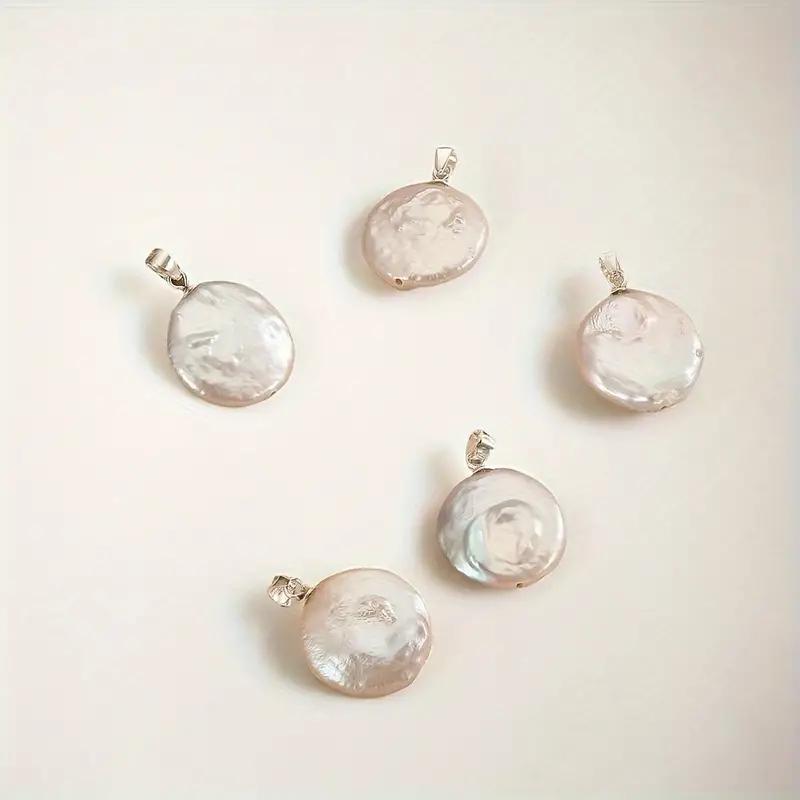 1pc S925 Sterling Silver Baroque Freshwater Pearl Pendant, French & Court Style Irregular Natural Pearl Charm Jewelry For Necklace Making,