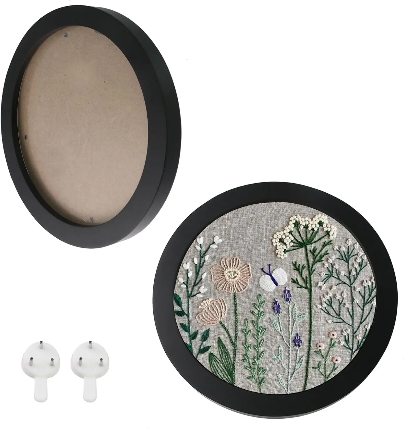 Crapyt 2 PCS Embroidery Frame, 9.13" Wood Round Cross Stitch Hoop | Embroidery Frame for Cross Stitch and Artwork Displays, Finished Cross Stitch Hoop Frame