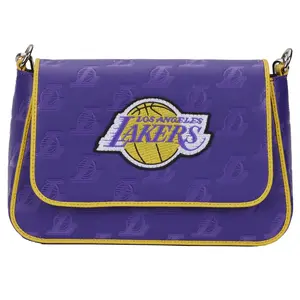 Loungefly NBA LA Lakers Debossed Logo Crossbody Bag Loungefly NBA LA Lakers Debossed Logo Crossbody Bag