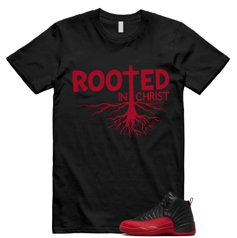Jordan 12 Flu Game 2025 Black Varsity Red Unisex Shirt Match JASON, 12 Flu Game Outfit, Graphic Tees, Womenswear Top T-Shirt