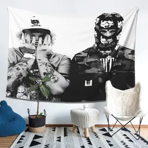 GRe4N BOYZ Music Band Wall Tapestry Japanese Pop Hip Hop Backdrop Album Style Poster Hanging Cloth Art Room Divider Bedroom Living Room Decor Durable Fabric Design