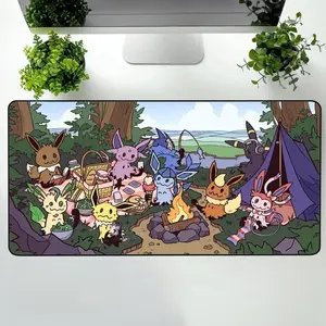 Pkm Mimikyu Eeveelutions Desk Mat, Elutions Cute Pkm Anime Mouse Pad, Keyboard Mat, Pkm Manga Gaming Desk Mat For Computer Accessories, Gift For Gamer