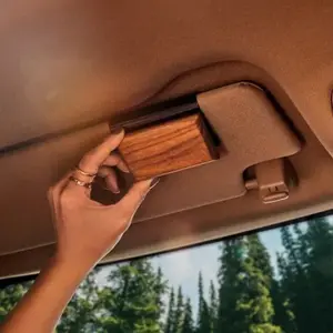 JOYTUTUS Wood Car Air Diffuser, Premium Wood Texture Sun Visor Decoration, Clip-on Car Air Diffuser Used to Release Smell, Universal for Most Vehicles (Brown)