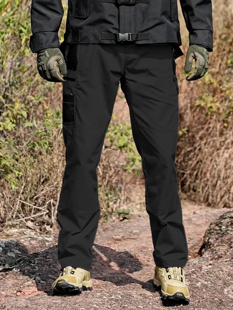 HOMUG Men's Solid Color Tactical Work Pants,230g/m² new fabric，with Multiple Pockets and Zipper Closures, Durable Outdoor Training Pants, Available in Multiple Colors, Fishing, outdoor activities, work, hiking, camping，Suitable for Spring and Autumn Wear.