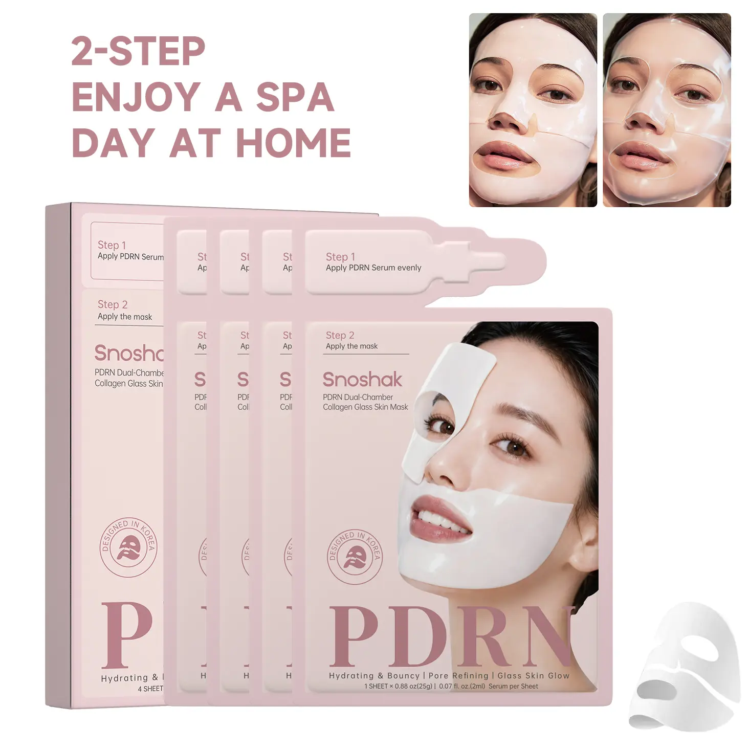 SNOSHAK PDRN Dual-Chamber Collagen Glass Skin Mask overnight gel face masks  Salmon DNA real deep mask overnight masks for face face masks for women Hydrating & Bouncy, Pore Refining, Glass Skin Glow