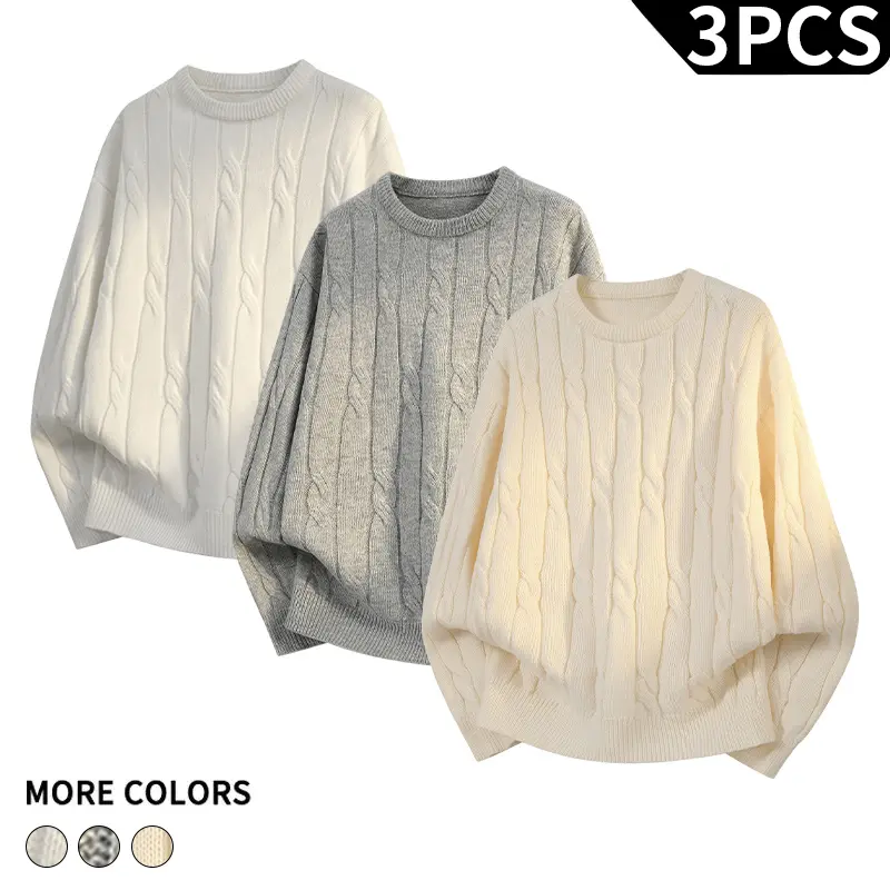 #SohoChic Oversized Cable Knit Sweater 3 Pack Casual Daily Pullover For Family Matching
