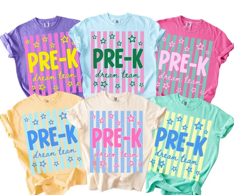 Comfort Colors Pre-K Dream Team TShirt, Back to School Pre-K Teacher Team Tee, Matching Teacher Crew Gift, Gift For Teacher