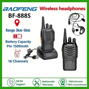Baofeng BF-888s Two-Way Radio Uhf 400-470mhz Portable Long Range, Dual Band Amateur Ham Radio, Ideal for Hunting, Lithium Battery, Rechargeable Walkie Talkies
