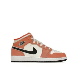 Jordan Kid's 1 Mid SE Orange Suede, from StockX