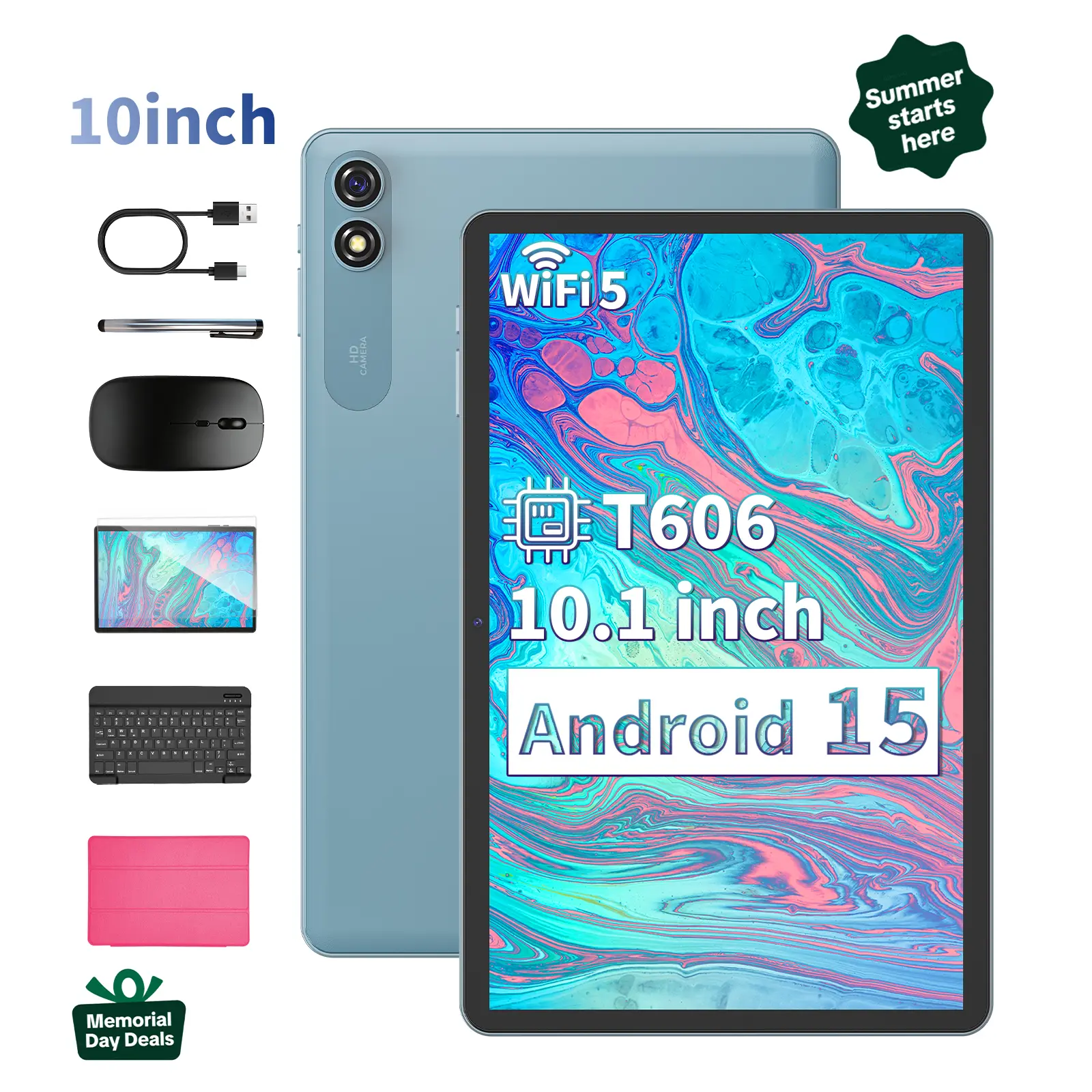 TikTokShopMemorialday】Relndoo Android 15 Tablet 10.1 inch with 16