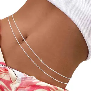 Waist Chain Silver Beads Belly Chain Gold Women Dainty Body Jewelry Accessories for Beach