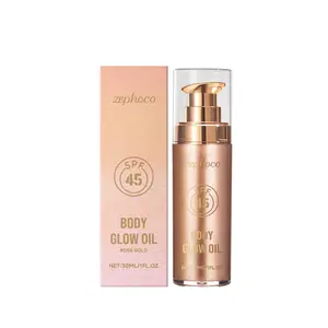 zephoco Rose Gold Coconut Protective Shimmer Body Oil Summer Protective Moisturizing Glossy Non-Sticky Body Oil