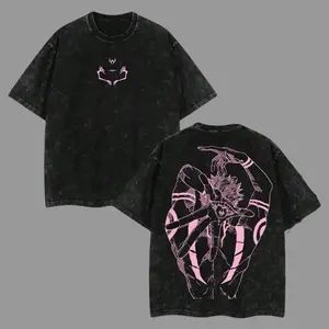 TeeRyomen Sukuna Vintage Unisex Oversize Anime Manga Acid Washed Cotton T-Shirt, Graphic Tee,Anime Lover ,Anime Merch Fan, Outfits Men,Boys Merch