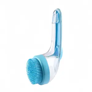 Pet Bath Brush Soft Silicone Shampoo Dispenser Grooming Massage Tool for Dogs Cats, Hanging Quick‑Drying Design Pet Shower Brush for Home Bathing