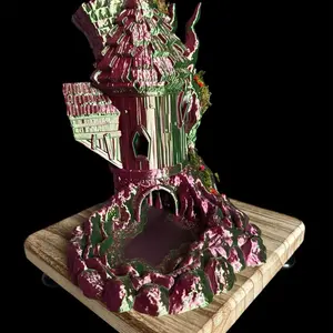Wizard Dice Tower Duo-Color Green and Magenta - Perfect for Your Gaming Needs