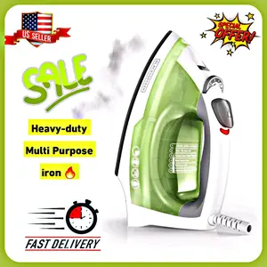 Black+Decker, Easy Steam Compact Iron, IR02V-T Anti-Burn Auto Shut-Off Carry Lock Detachable Water Tank Dry Irons Garment Steamers Steam Generator Irons Steam Irons Coated non-stick Ceramic Stainless Steel