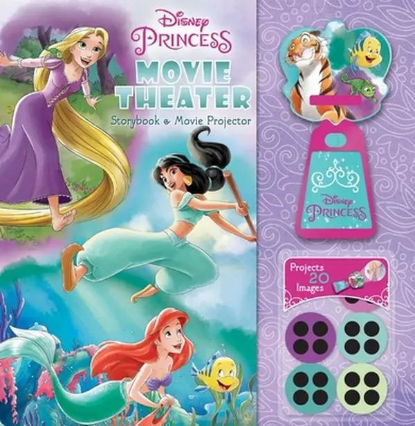 Disney Princess Fairy Tales Hardcover Storybook - Jasmine Themed, Light-Up Image Projector, by Brandi Dougherty, Children's Literature & Art Book, 11.9in H x 11.3in L x 1.7in W, Colorful Images, Interactive Storytelling