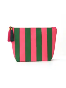 Fashionable Corduroy Striped Storage Bag, Large Capacity Travel Cosmetic Bag, Portable Toiletry Bag for Daily Use and Travel Essentials